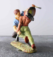 COMPOSITION ELASTOLIN WW Wild West Cowboy Indian Wrestling Pair Boxed ~7cm X - atonal.se